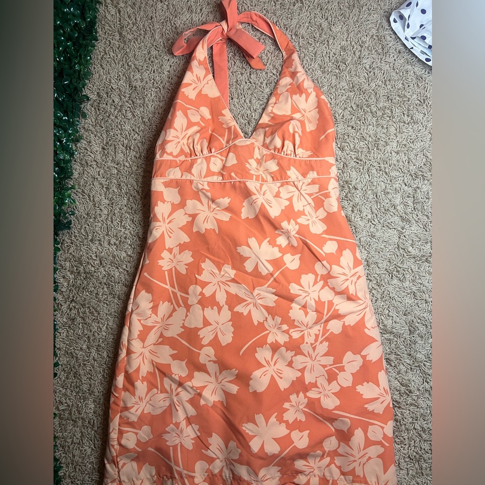 Reversible orange floral dress